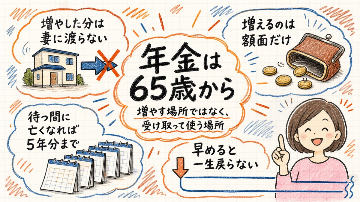 年金は65歳から。増やす場所ではなく、受け取って使う場所